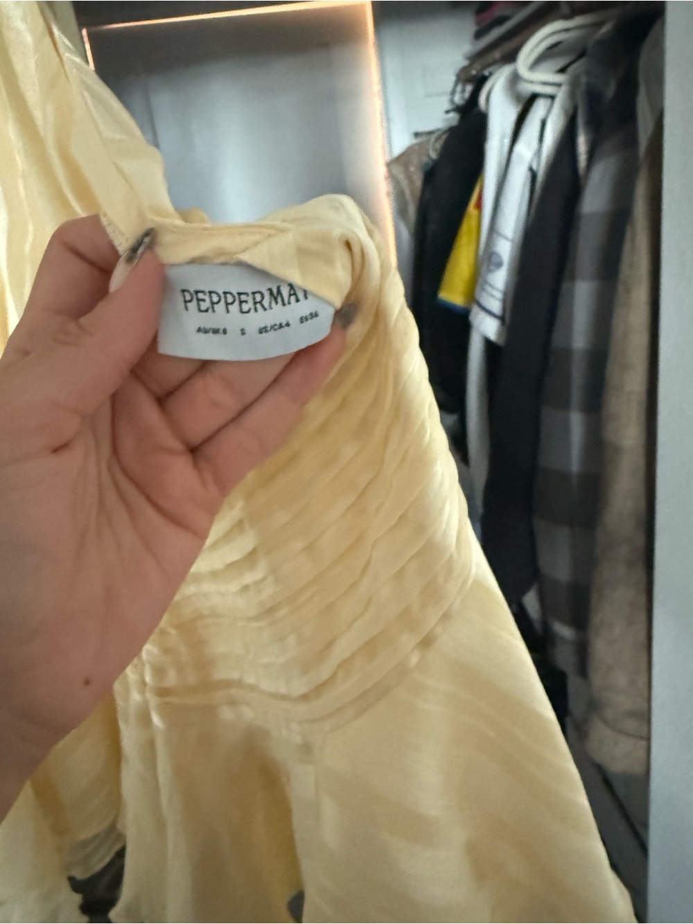 Peppermayo halter top, pleated mini dress in butter yellow - Picture 3 of 3